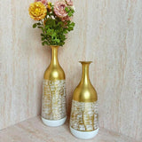 2Pcs Metal Flower Vase Faux Flower Arrangement Elegant Home Centerpiece Vase A