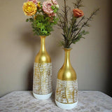 2Pcs Metal Flower Vase Faux Flower Arrangement Elegant Home Centerpiece Vase A