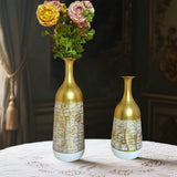 2Pcs Metal Flower Vase Faux Flower Arrangement Elegant Home Centerpiece Vase A