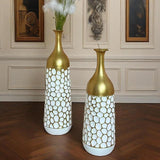 2Pcs Metal Flower Vase Faux Flower Arrangement Elegant Home Centerpiece Vase B