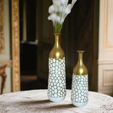 2Pcs Metal Flower Vase Faux Flower Arrangement Elegant Home Centerpiece Vase B