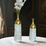 2Pcs Metal Flower Vase Faux Flower Arrangement Elegant Home Centerpiece Vase B