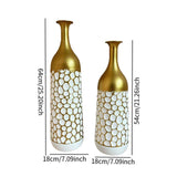 2Pcs Metal Flower Vase Faux Flower Arrangement Elegant Home Centerpiece Vase B
