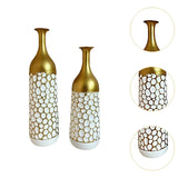 2Pcs Metal Flower Vase Faux Flower Arrangement Elegant Home Centerpiece Vase B