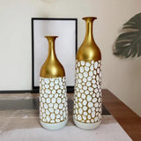 2Pcs Metal Flower Vase Faux Flower Arrangement Elegant Home Centerpiece Vase B