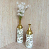 2Pcs Metal Flower Vase Faux Flower Arrangement Elegant Home Centerpiece Vase B