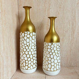 2Pcs Metal Flower Vase Faux Flower Arrangement Elegant Home Centerpiece Vase B