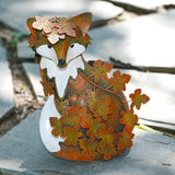 Maxbell Fox Garden Statue Decorative Iron Sculpture for Porch Landscape Fall Harvest