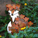Maxbell Fox Garden Statue Decorative Iron Sculpture for Porch Landscape Fall Harvest