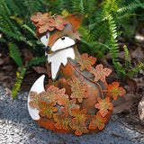 Maxbell Fox Garden Statue Decorative Iron Sculpture for Porch Landscape Fall Harvest