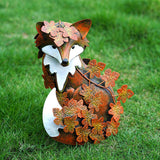 Maxbell Fox Garden Statue Decorative Iron Sculpture for Porch Landscape Fall Harvest