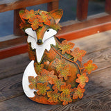 Maxbell Fox Garden Statue Decorative Iron Sculpture for Porch Landscape Fall Harvest