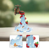 Maxbell Faucet Octopus Figurine Resin Sculpture for Balconies Flowerbed Housewarming