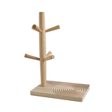 Maxbell Wood Key Tray Entryway Tray Organizer Catchall Tray for Phone Bedroom Office Round pattern base
