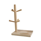 Maxbell Wood Key Tray Entryway Tray Organizer Catchall Tray for Phone Bedroom Office Round pattern base