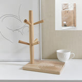 Maxbell Wood Key Tray Entryway Tray Organizer Catchall Tray for Phone Bedroom Office Round pattern base