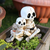 Maxbell Skull Ornament Decorative Resin Landscape for Flower Pot Pond Potted Planter