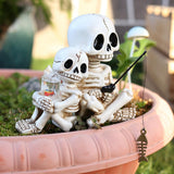 Maxbell Skull Ornament Decorative Resin Landscape for Flower Pot Pond Potted Planter