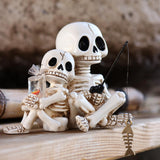 Maxbell Skull Ornament Decorative Resin Landscape for Flower Pot Pond Potted Planter