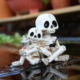 Maxbell Skull Ornament Decorative Resin Landscape for Flower Pot Pond Potted Planter