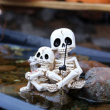 Maxbell Skull Ornament Decorative Resin Landscape for Flower Pot Pond Potted Planter