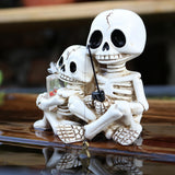 Maxbell Skull Ornament Decorative Resin Landscape for Flower Pot Pond Potted Planter