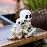 Maxbell Skull Ornament Decorative Resin Landscape for Flower Pot Pond Potted Planter
