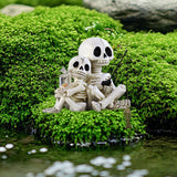 Maxbell Skull Ornament Decorative Resin Landscape for Flower Pot Pond Potted Planter