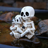 Maxbell Skull Ornament Decorative Resin Landscape for Flower Pot Pond Potted Planter