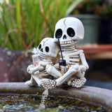 Maxbell Skull Ornament Decorative Resin Landscape for Flower Pot Pond Potted Planter