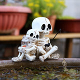 Maxbell Skull Ornament Decorative Resin Landscape for Flower Pot Pond Potted Planter