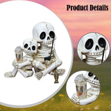 Maxbell Skull Ornament Decorative Resin Landscape for Flower Pot Pond Potted Planter