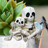 Maxbell Skull Ornament Decorative Resin Landscape for Flower Pot Pond Potted Planter