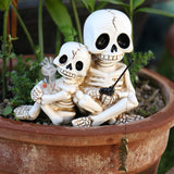 Maxbell Skull Ornament Decorative Resin Landscape for Flower Pot Pond Potted Planter