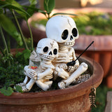 Maxbell Skull Ornament Decorative Resin Landscape for Flower Pot Pond Potted Planter