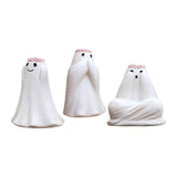 Maxbell 3x Ghost Statues Realistic Halloween Ghost Figurines for Desktop Yard Garden