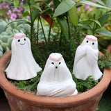 Maxbell 3x Ghost Statues Realistic Halloween Ghost Figurines for Desktop Yard Garden