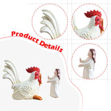 Maxbell Rooster and Girl Statue Desktop Figure Realistic Crafts for Home Shelf Decor