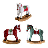 Maxbell Christmas Horse Statue Adorable Table Decoration for Garden Balcony Entrance White