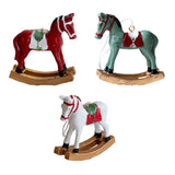 Maxbell Christmas Horse Statue Adorable Table Decoration for Garden Balcony Entrance White