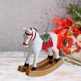 Maxbell Christmas Horse Statue Adorable Table Decoration for Garden Balcony Entrance White