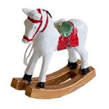 Maxbell Christmas Horse Statue Adorable Table Decoration for Garden Balcony Entrance White