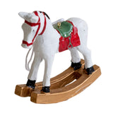 Maxbell Christmas Horse Statue Adorable Table Decoration for Garden Balcony Entrance White
