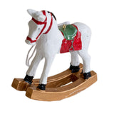 Maxbell Christmas Horse Statue Adorable Table Decoration for Garden Balcony Entrance White