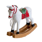 Maxbell Christmas Horse Statue Adorable Table Decoration for Garden Balcony Entrance White