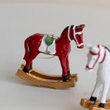 Maxbell Christmas Horse Statue Adorable Table Decoration for Garden Balcony Entrance White