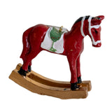 Maxbell Christmas Horse Statue Adorable Table Decoration for Garden Balcony Entrance Red