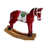 Maxbell Christmas Horse Statue Adorable Table Decoration for Garden Balcony Entrance Red
