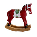 Maxbell Christmas Horse Statue Adorable Table Decoration for Garden Balcony Entrance Red