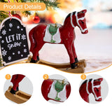 Maxbell Christmas Horse Statue Adorable Table Decoration for Garden Balcony Entrance Red